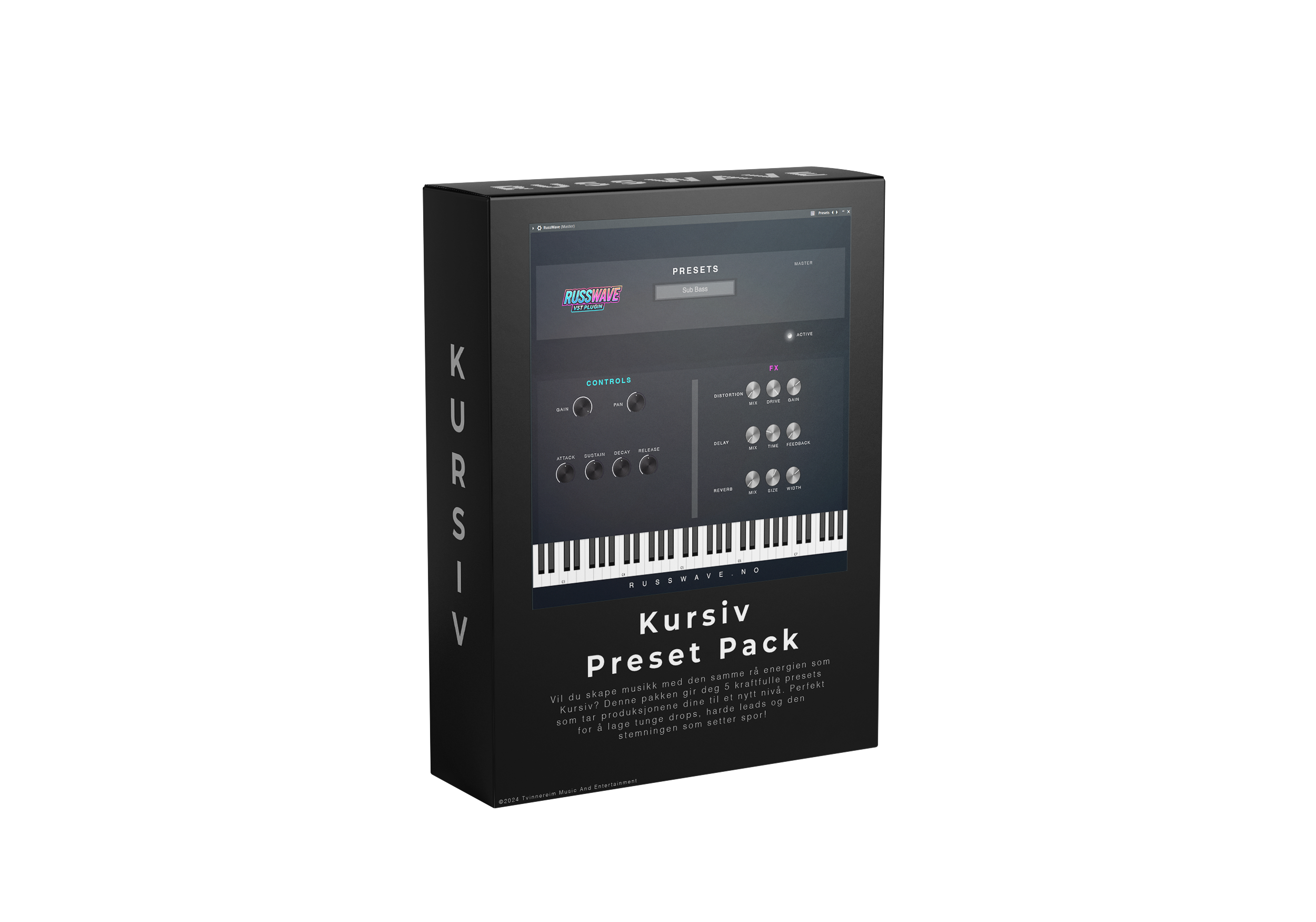 Kursiv Preset Pack fra RussWave, digital fil med kreative bildestiler og justeringer for fotoredigering uten bakgrunn.